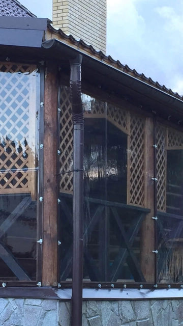 Обогрев террас с пвх окнами и предотвращение запотевания ✪ Мягкие окна Wood Luxury Кропивницкий